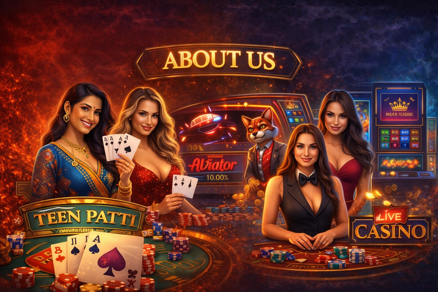 casino games representatives in vibrant splendor